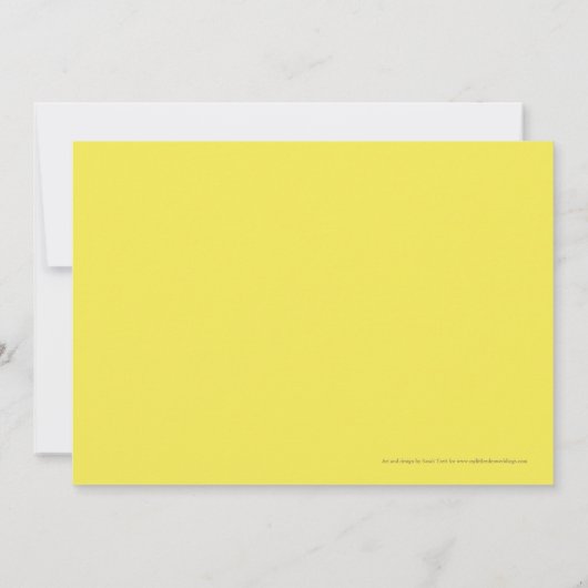 Invitations de mariage à l'aquarelle jaune (Dos)