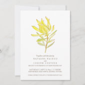 Invitations de mariage à l'aquarelle jaune (Devant)