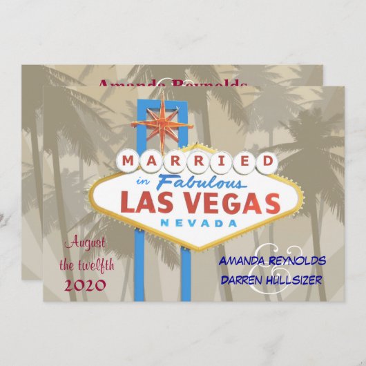 Invitations de mariage à Las Vegas (Devant / Derrière)