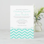 Invitations de mariage à l'élégante Chevron Zigzag (Debout devant)