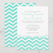 Invitations de mariage à l'élégante Chevron Zigzag (Devant / Derrière)