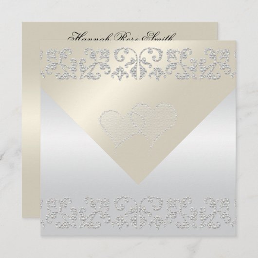 Invitations de mariage à l'élégante perle (Devant / Derrière)