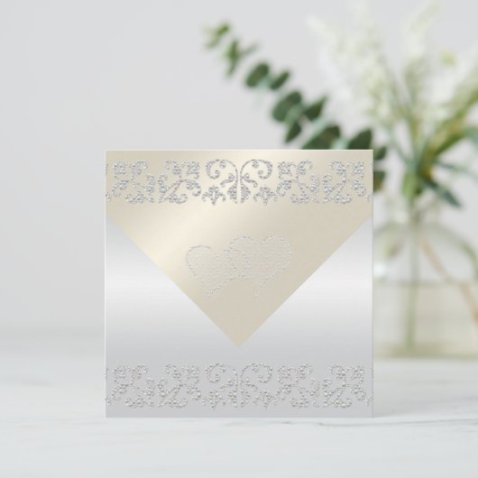 Invitations de mariage à l'élégante perle (Debout devant)