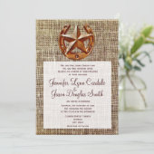 Invitations de mariage à l'étoile Burlap (Debout devant)