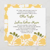Invitations de mariage à l'hibiscus jaune (Devant / Derrière)