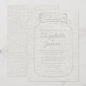 Invitations de mariage à Mason Jar Burlap (Devant / Derrière)