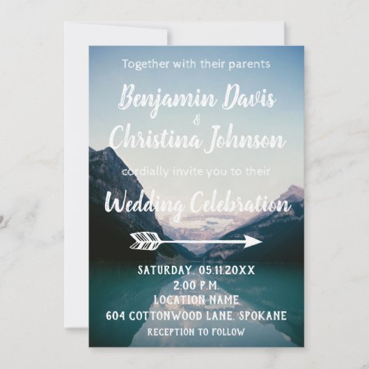 Invitations de mariage à Mountain Lake (Devant)