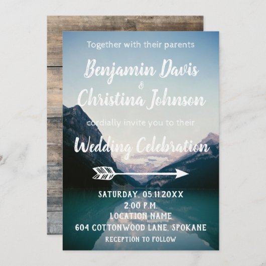 Invitations de mariage à Mountain Lake (Devant / Derrière)