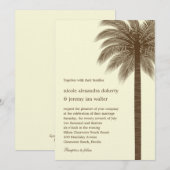 Invitations de mariage à Palm Beach - Brown (Devant / Derrière)