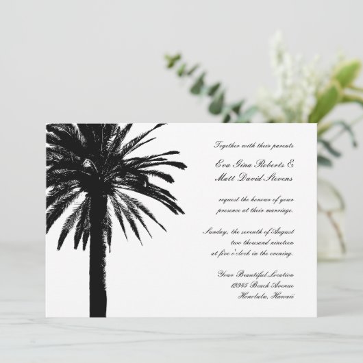 Invitations de mariage à Palm Tree | invitations t (Debout devant)