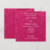 Invitations de mariage à parties scintillant rose  (Devant / Derrière)