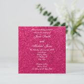 Invitations de mariage à parties scintillant rose  (Debout devant)