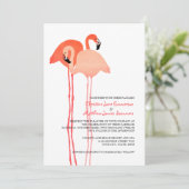 Invitations de mariage à Pink Flamants roses Beach (Debout devant)