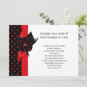Invitations de mariage à point Polka rouge et noir (Debout devant)