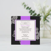 Invitations de mariage à rayures violettes (Debout devant)