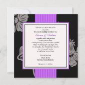 Invitations de mariage à rayures violettes (Devant)