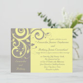 Invitations de mariage à rotation inverse Jaune et (Debout devant)