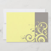 Invitations de mariage à rotation inverse Jaune et (Dos)