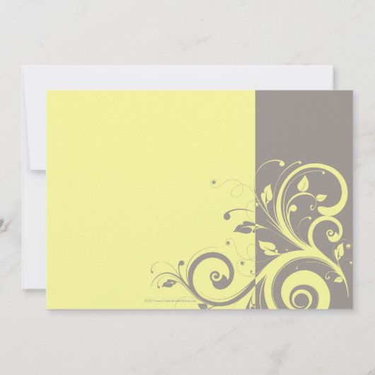Invitations de mariage à rotation inverse Jaune et (Dos)