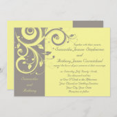 Invitations de mariage à rotation inverse Jaune et (Devant / Derrière)
