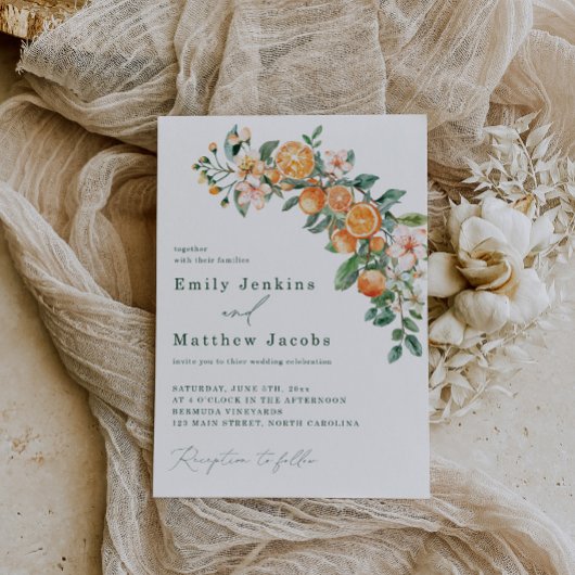 Invitations de mariage à thème agrumes modernes mo