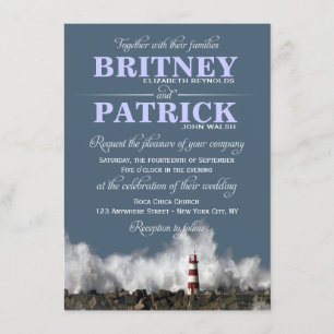 Invitations de mariage à thème nautique du phare