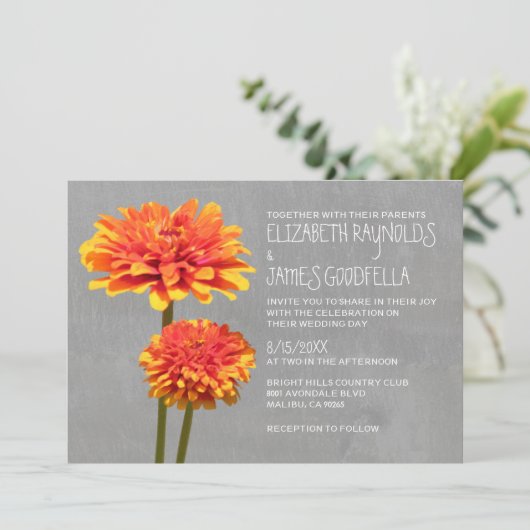 Invitations de mariage à Zinnia (Debout devant)