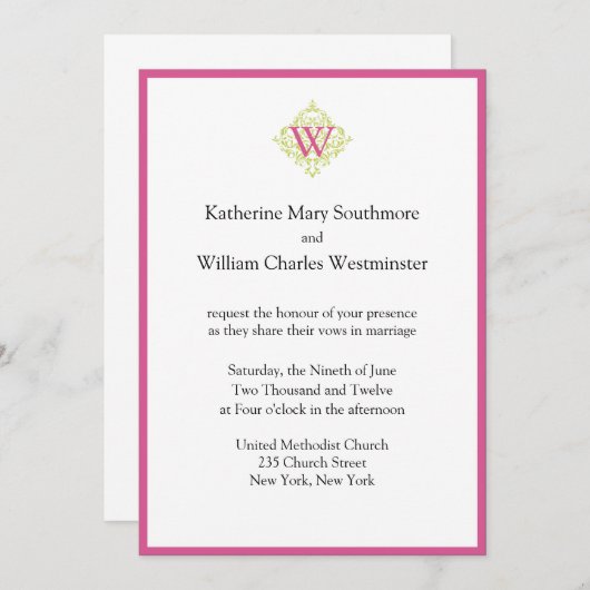 Invitations de mariage abordables (Devant / Derrière)