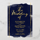 Invitations de mariage Abstraites | Bleu bleu mari (Recto)