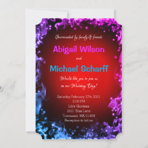 Invitations de mariage Abstraites multicolores aud