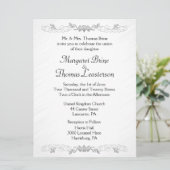 Invitations de mariage Accent Coeurs blancs (Debout devant)