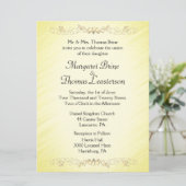 Invitations de mariage Accent Coeurs Jaunes (Debout devant)