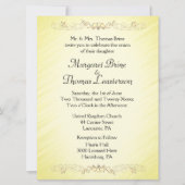 Invitations de mariage Accent Coeurs Jaunes (Devant)