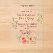 Invitations de mariage acrylique (Recto)