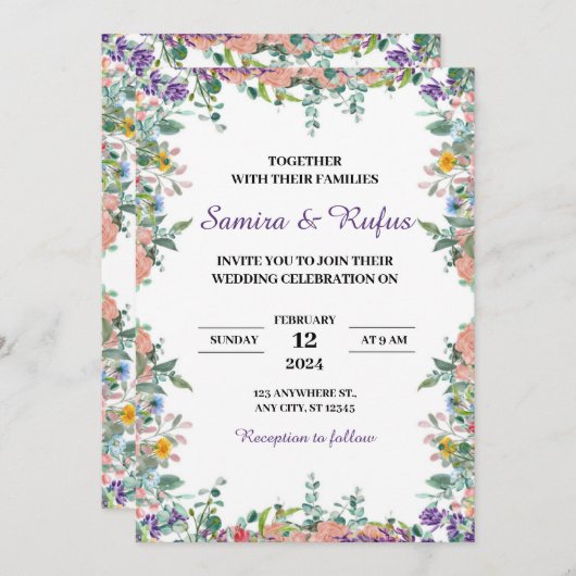 Invitations de mariage acrylique (Devant / Derrière)