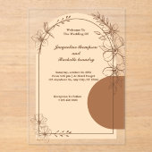 Invitations de mariage acrylique Brown personnalis (Recto)