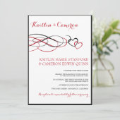 Invitations de mariage aimées (noires et rouges) (Debout devant)
