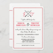 Invitations de mariage amoureux de baseball (Devant / Derrière)