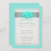 Invitations de mariage Aqua (Devant / Derrière)