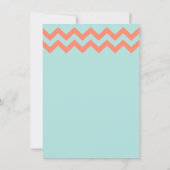 Invitations de mariage Aqua Blue & Coral Chevron (Dos)