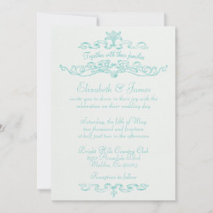 Invitations De Mariage Aqua De Luxe Simple