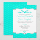 Invitations de mariage Aqua Zigzag (Devant / Derrière)