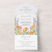 Invitations de mariage Aquarelle Fleurs sauvages (À l'intérieur)