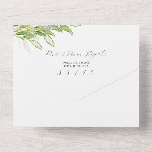 Invitations de mariage Aquarelle Fleurs sauvages (Verso)