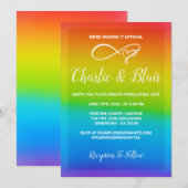 Invitations de mariage Arc-en-ciel (Devant / Derrière)