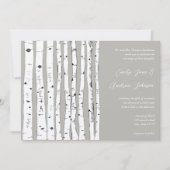 Invitations de mariage Argent Cloud Birch Tree (Devant)