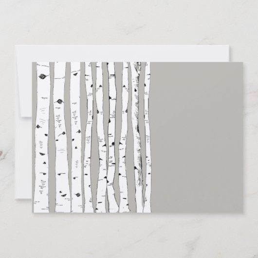 Invitations de mariage Argent Cloud Birch Tree (Dos)