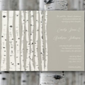 Invitations de mariage Argent Cloud Birch Tree