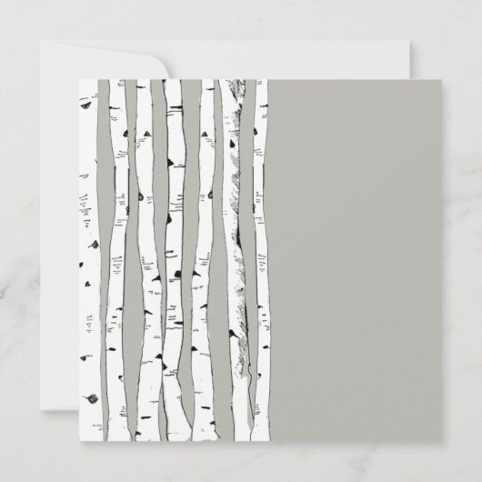 Invitations de mariage Argent Cloud Birch Tree (Dos)