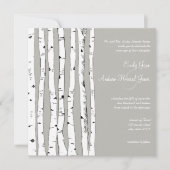 Invitations de mariage Argent Cloud Birch Tree (Devant)